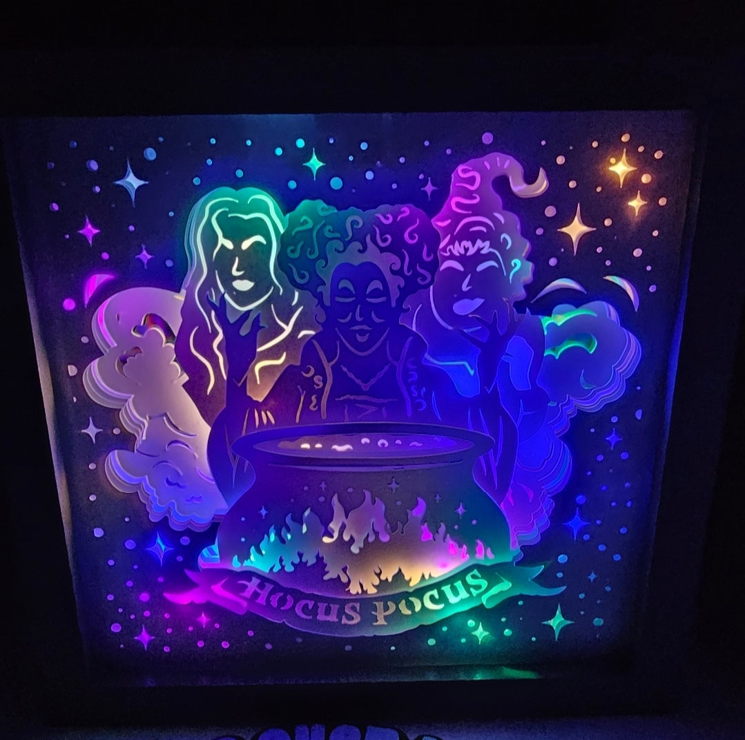 Witchy Shadow box | sanderson sisiters | halloween gift |