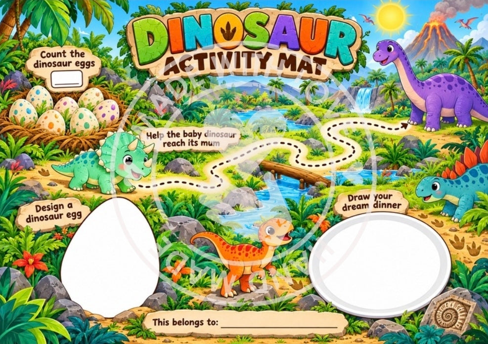 Personalised Wipe Clean Activity Placemats – Kids Reusable Colouring & Activity Table Mats