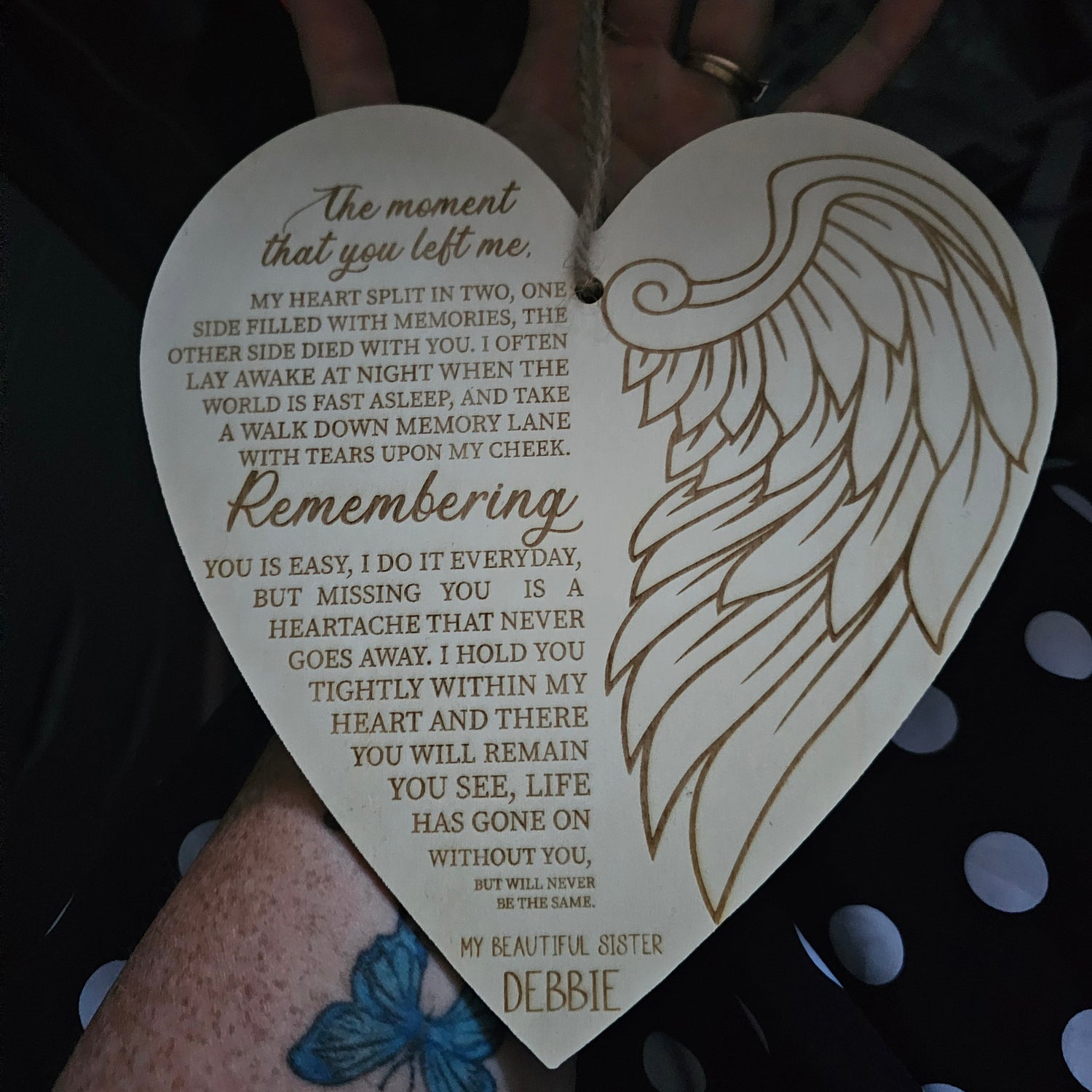 Memorial Wooden Heart Plaques – In Loving Memory Keepsakes
