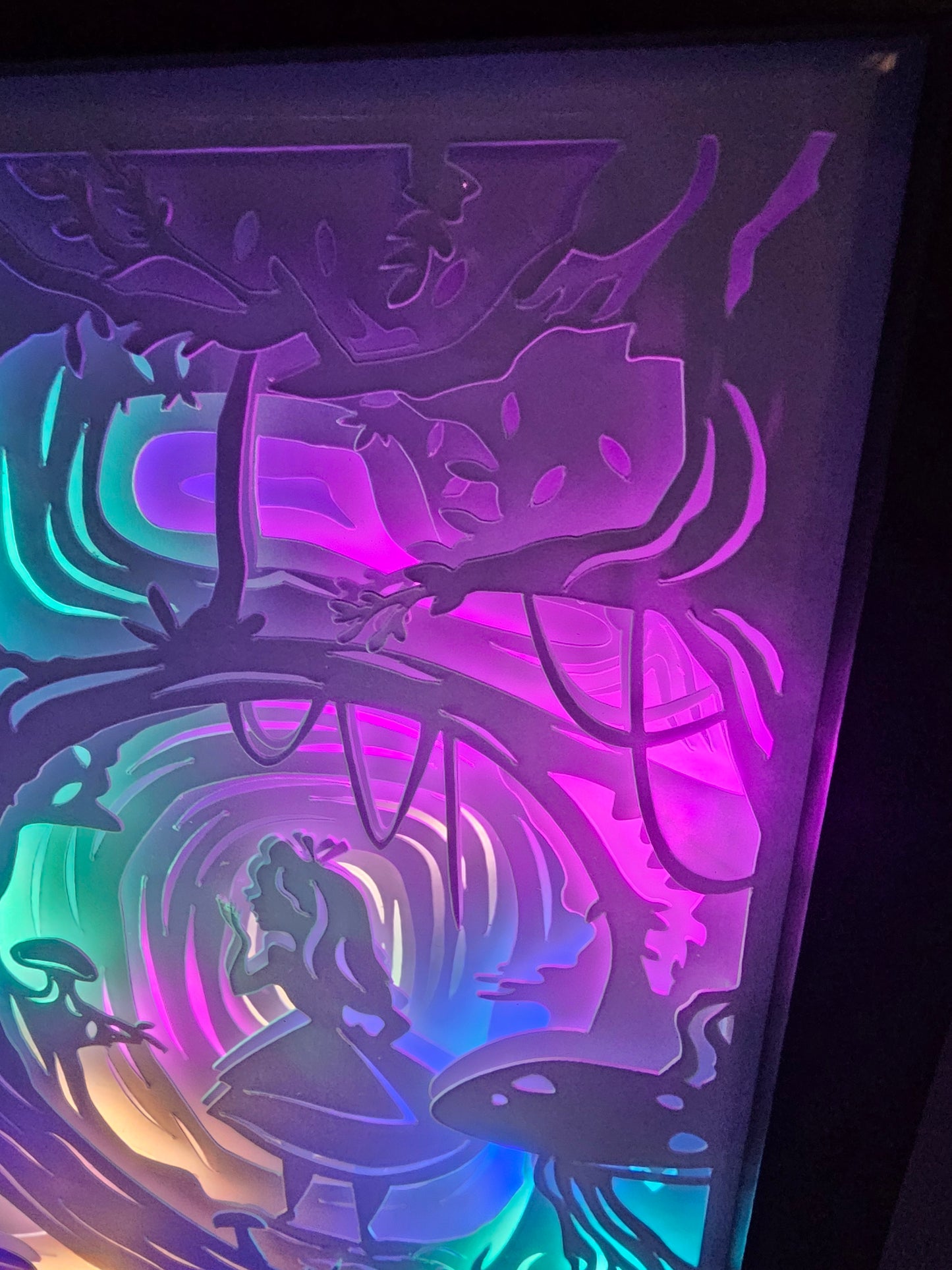 Down the rabbit hole Shadow box / light box | Alice and the white rabbit | birthday gift | mothers day gift