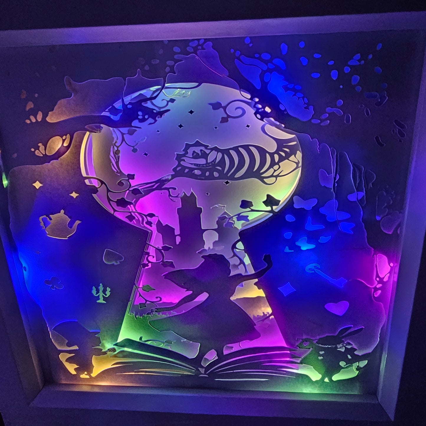 Whimsical wonderland Shadow box / light box | the looking glass | birthday gift | mothers day gift