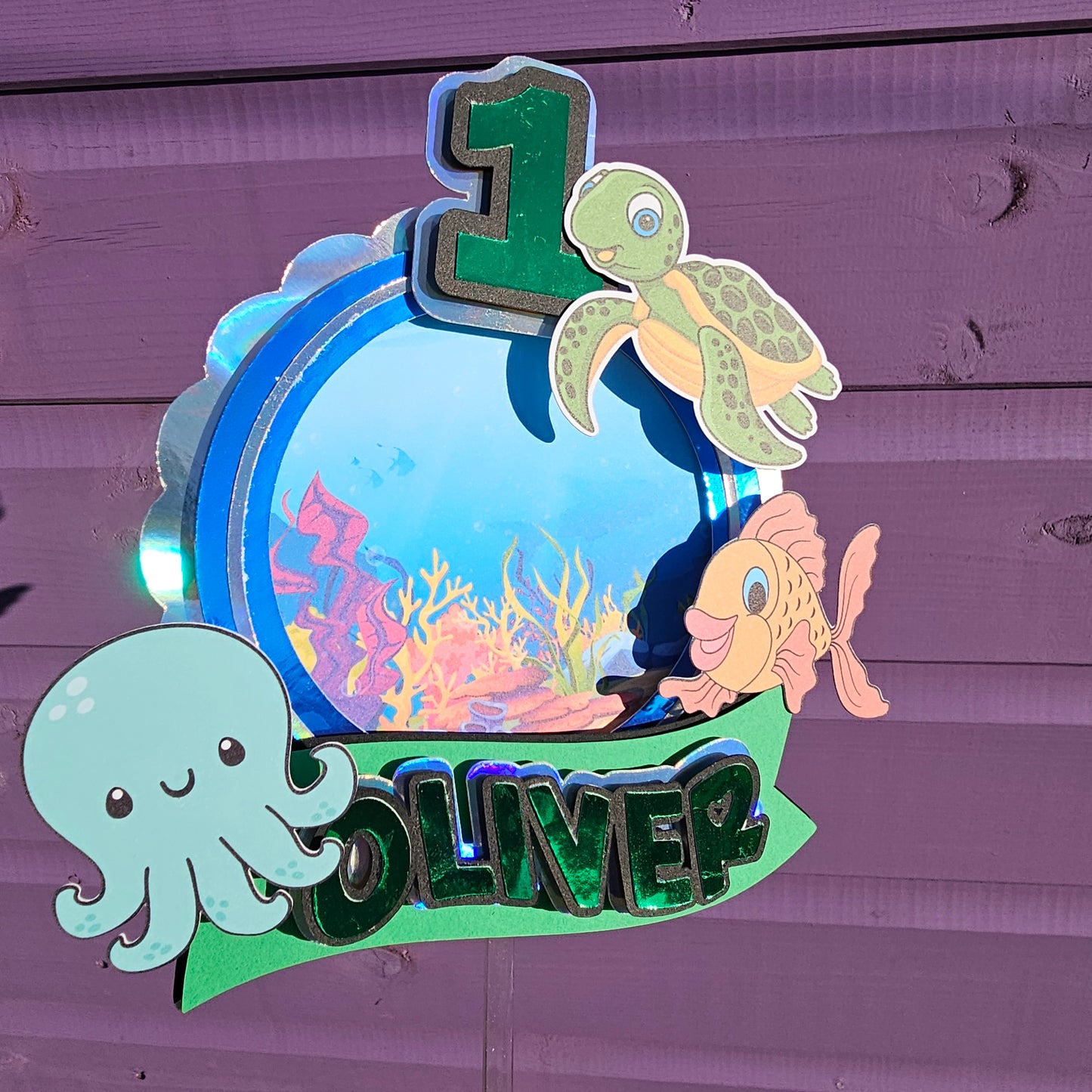 Under the sea cake topper | personalised cake topper | bespoke cake topper | birthday cake topper | celebration topper for cakes | cake sign