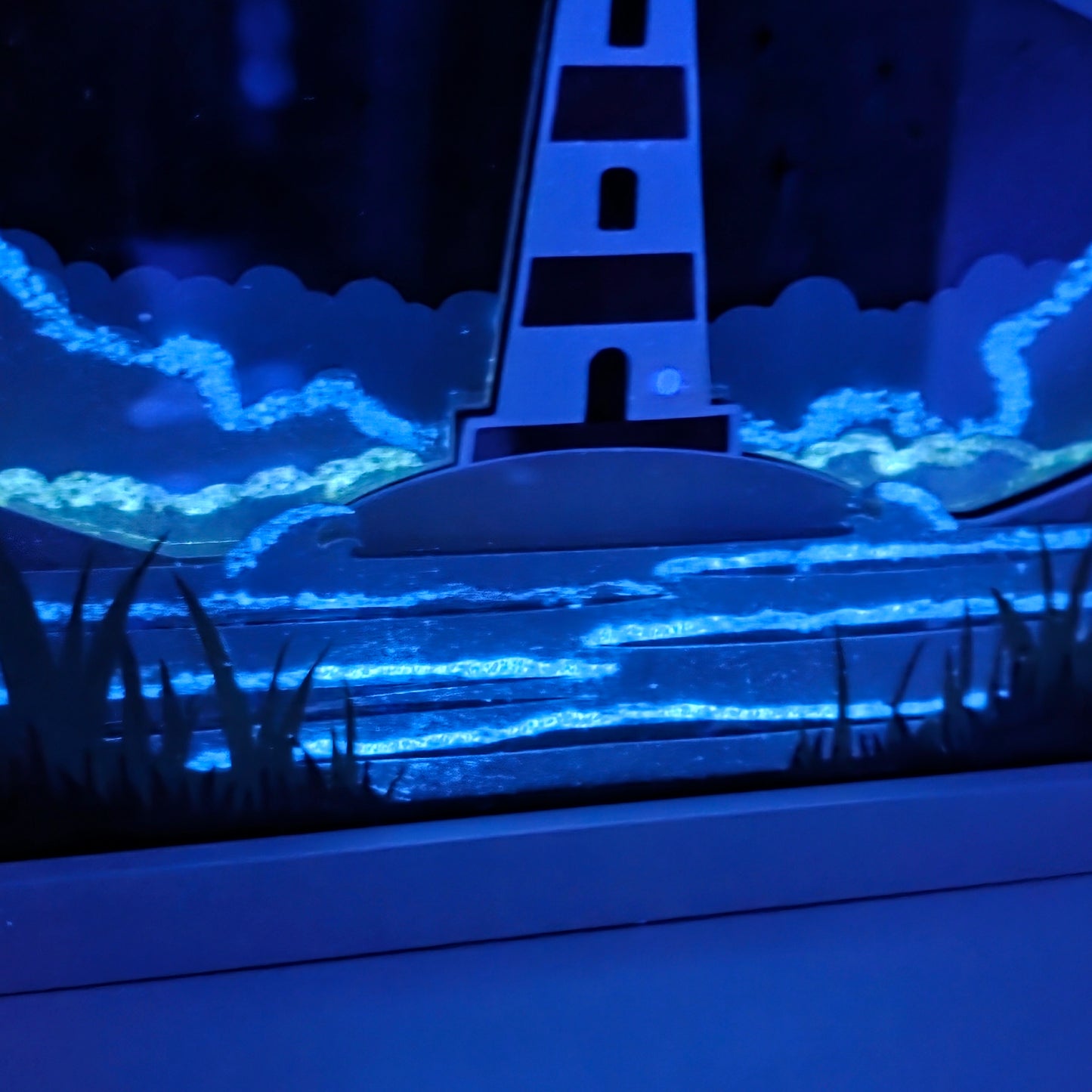 Lighthouse LED Shadow Box | Coastal Night Light Frame | Nautical Gift | Ocean Themed Home Decor