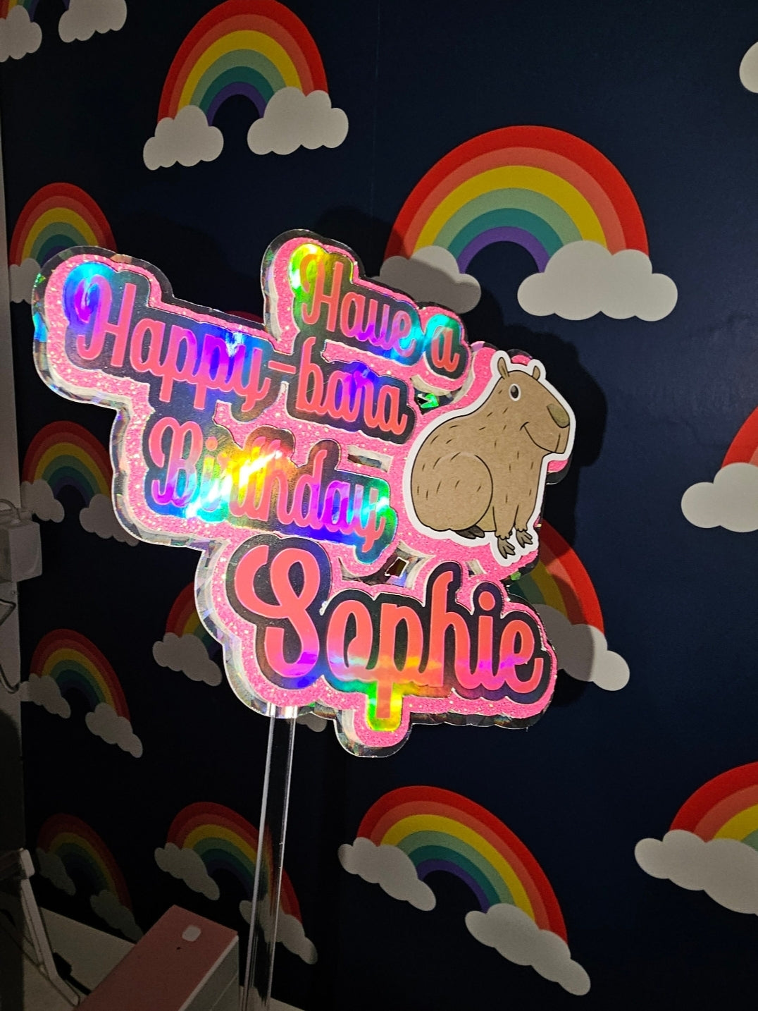 Capybara cake topper | personalised cake topper | bespoke cake topper | birthday cake topper | celebration topper for cakes | cake sign