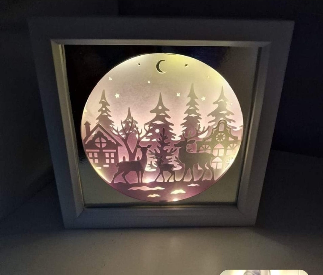 Christmas deer shadow box | light box | christmas gift | xmas decoration