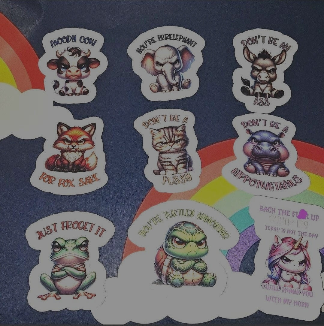 sassy animal squad sticker pack