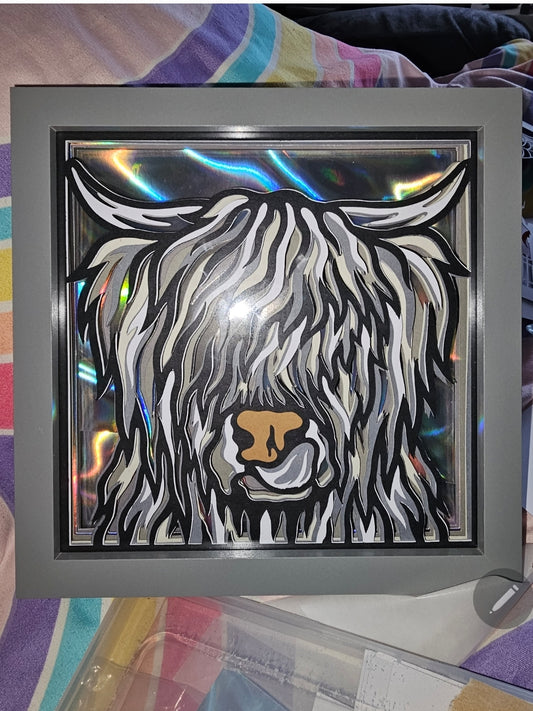 Highland cow shadow box | birthday gift |mothers day gift