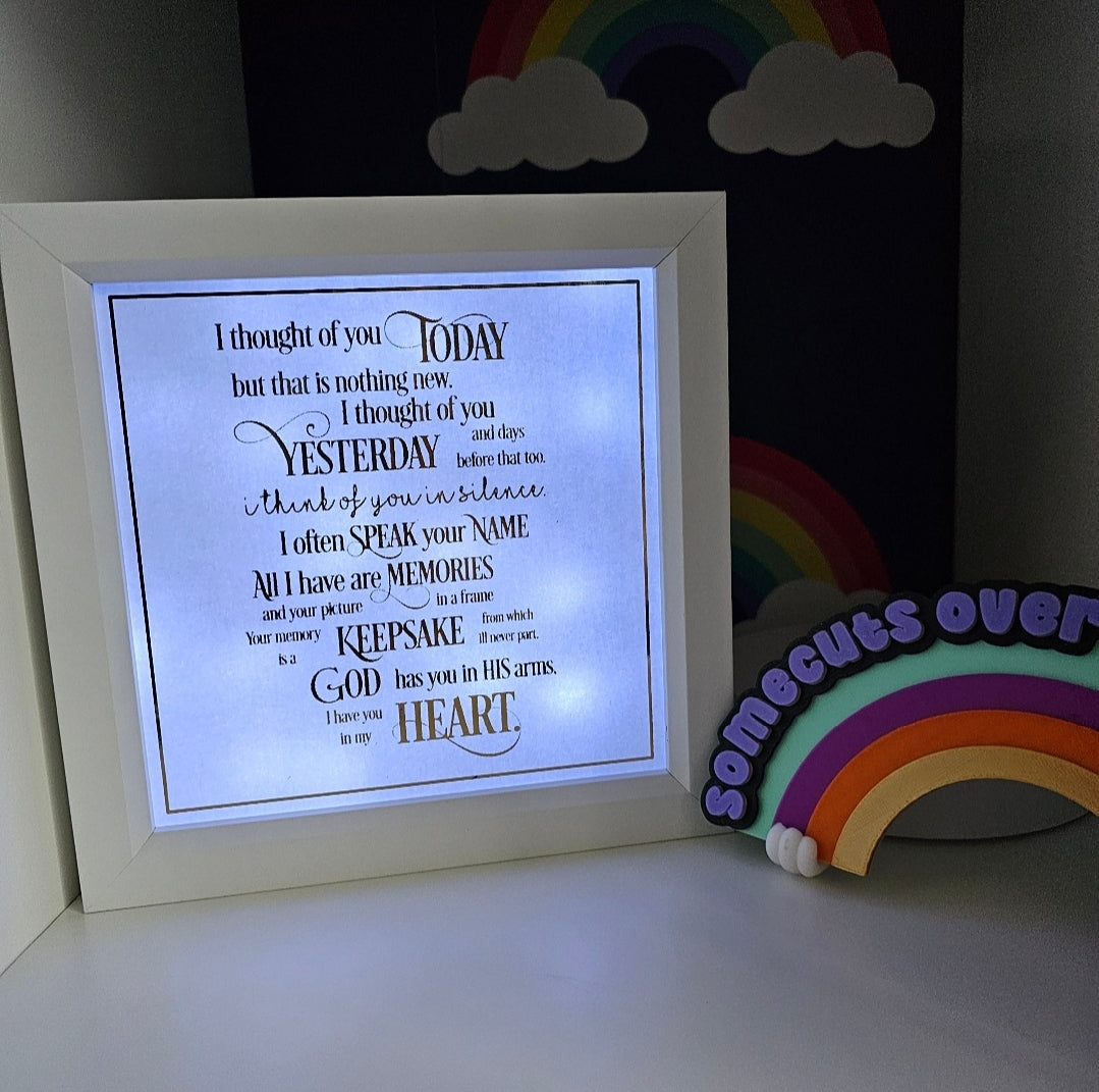 I have you in my heart | Sympathy Gift | Memorial Frame | Keepsake | Memory Frame | Bereavement Gift | Sympathy Frame | Memorial Shadow Box