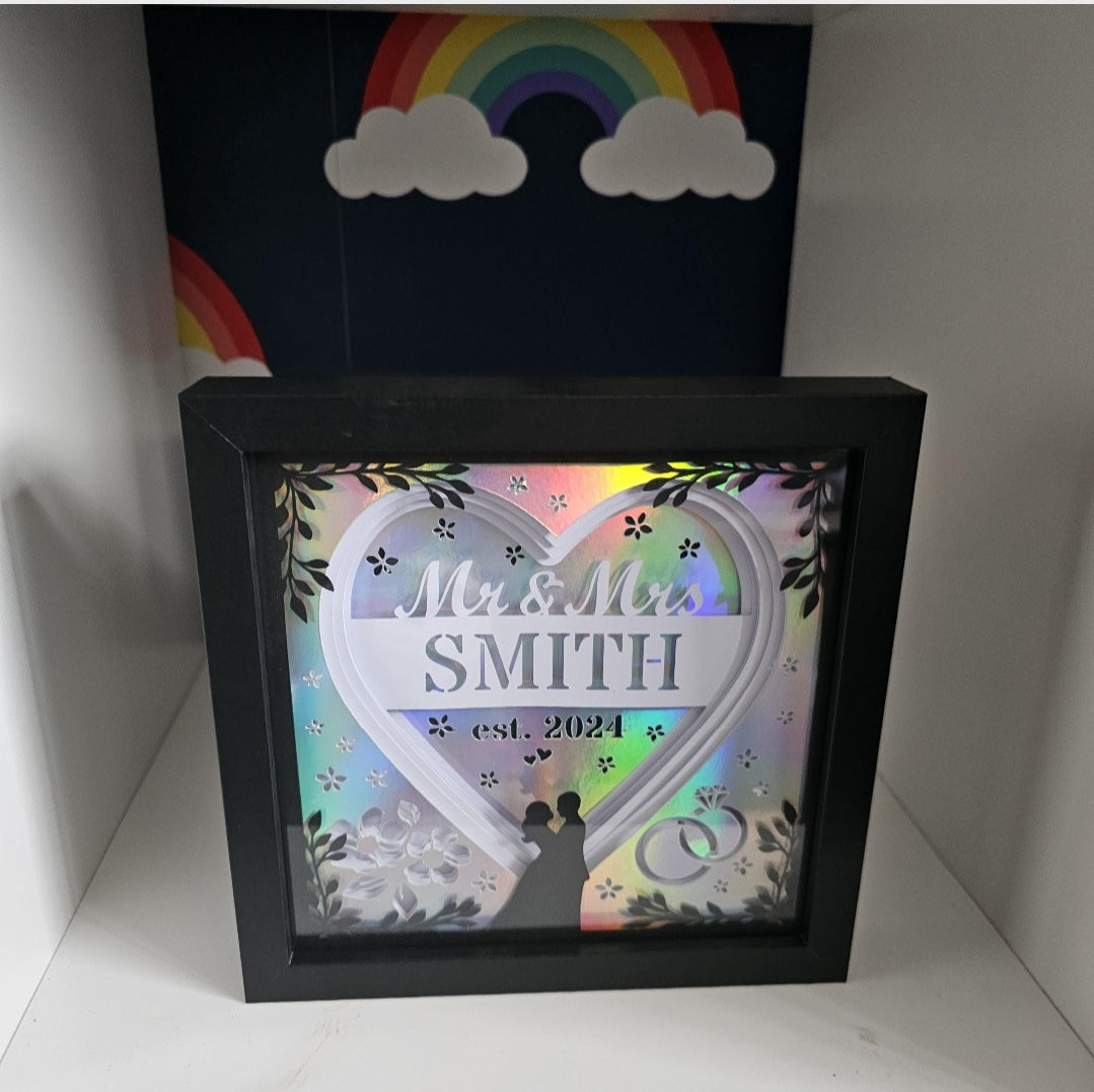 Just married Shadow box | light box | wedding anniversary gift