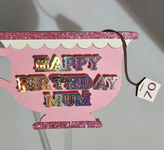 Cup and saucer cake topper | mother's day | personalised | birthday cake topper | cake sign