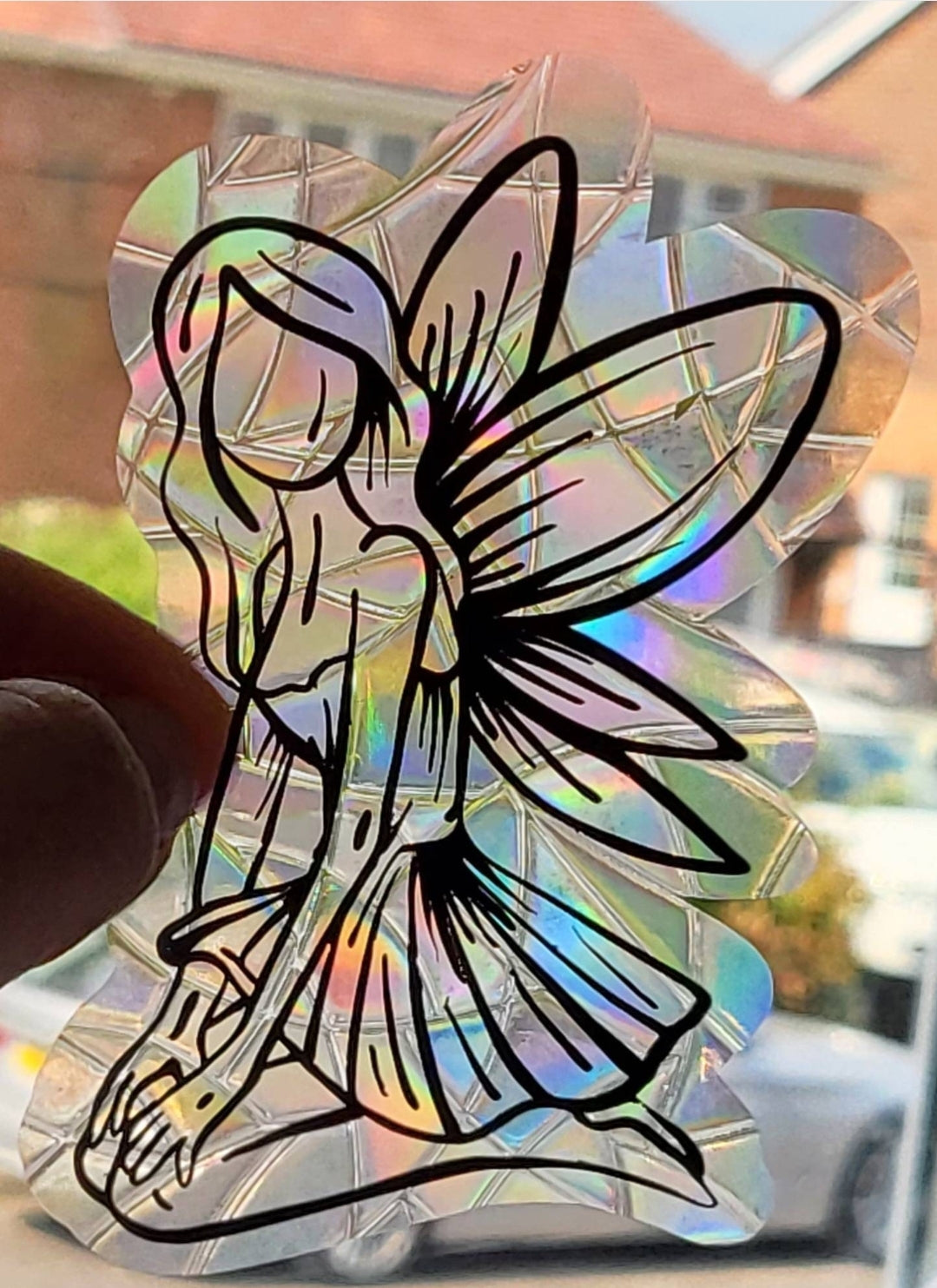 Rainbow window cling, bird saver, window sticker, holographic window sticker