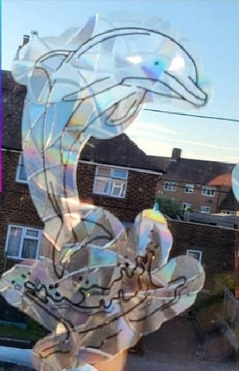 Rainbow window cling, bird saver, window sticker, holographic window sticker