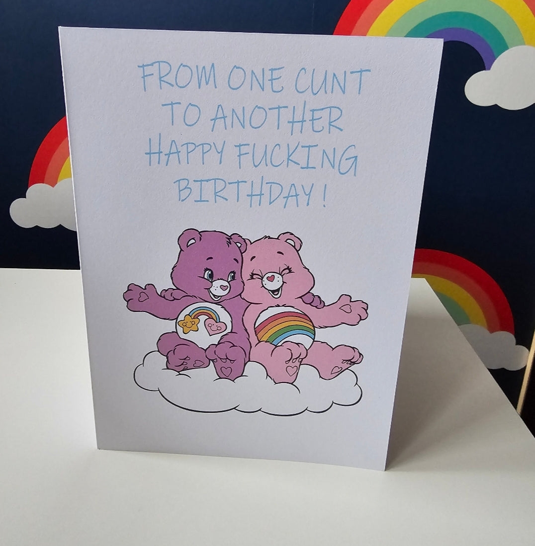 Swear bear  birthday card personalised birthday card greetings card