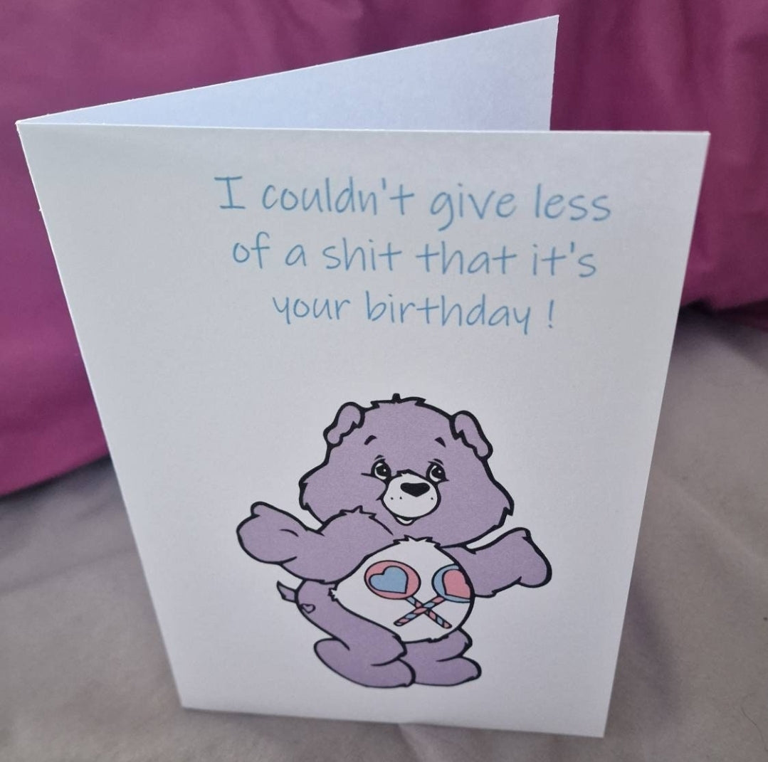 Swear bear  birthday card personalised birthday card greetings card