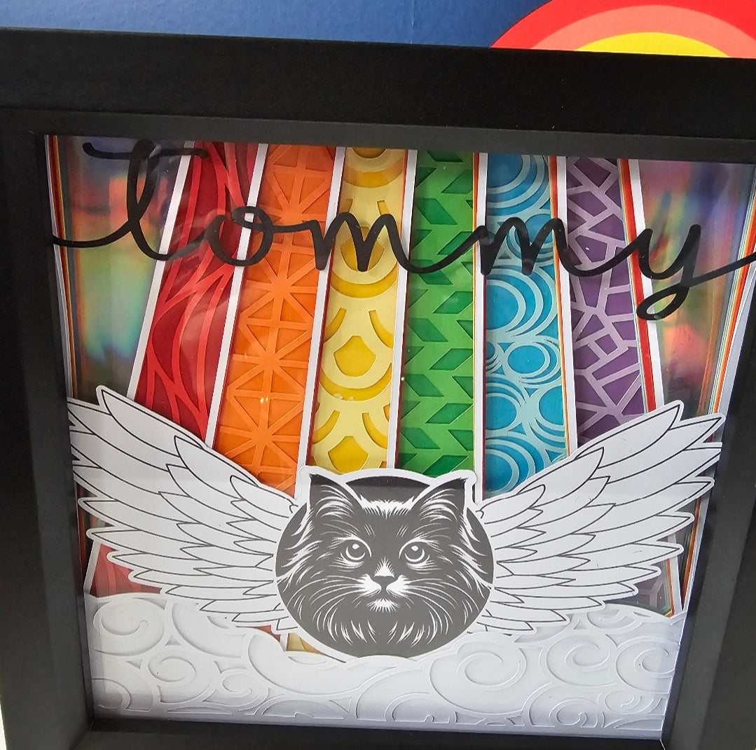 Pet memorial Shadow box / light box | rainbow bridge