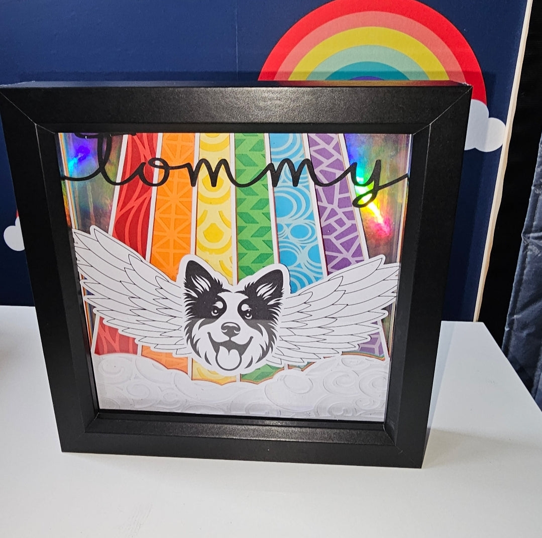 Pet memorial Shadow box / light box | rainbow bridge