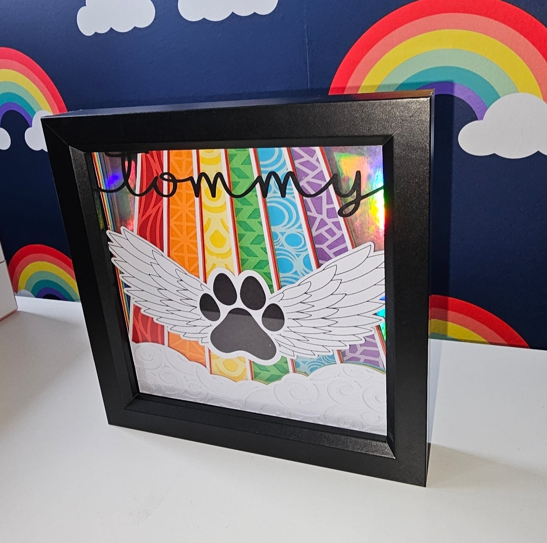 Pet memorial Shadow box / light box | rainbow bridge