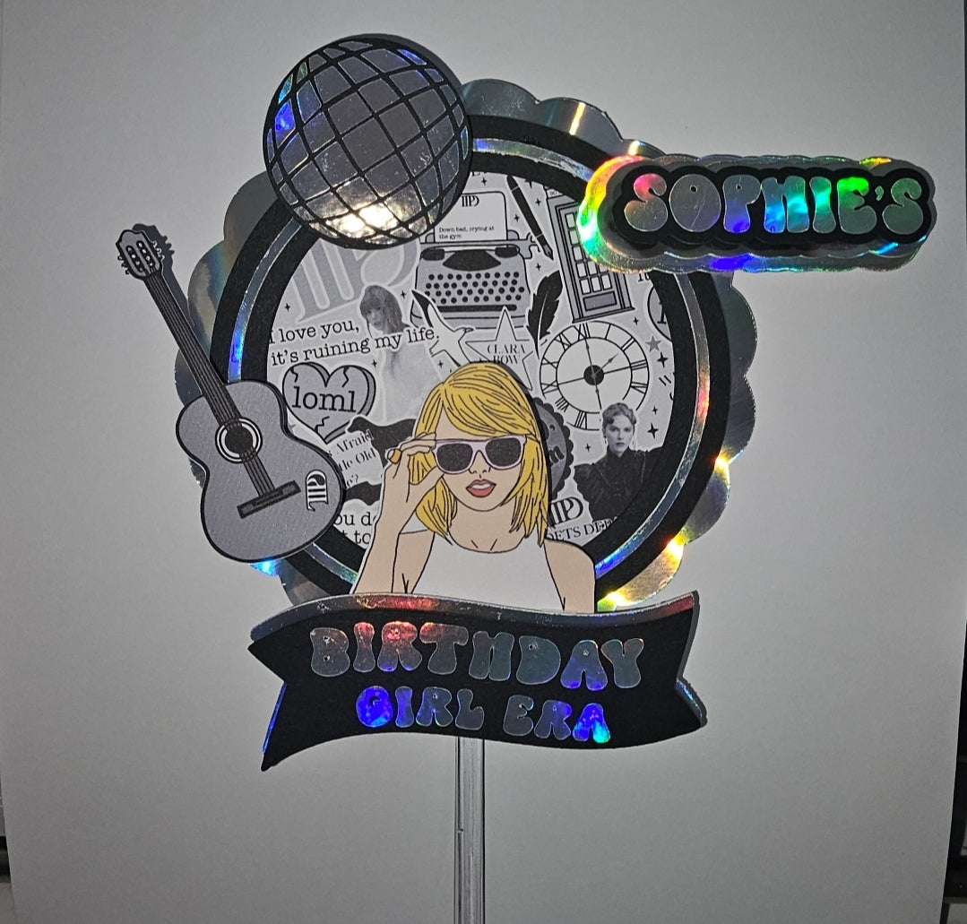 Pop star inspired cake topper | personalised cake topper | bespoke cake topper | celebration topper for cakes | cake sign