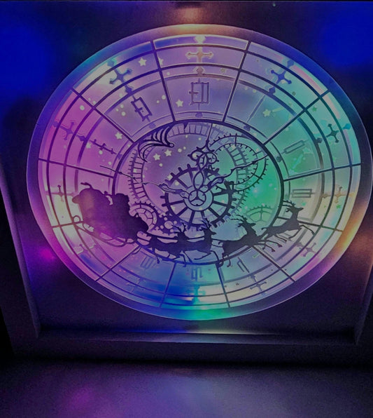 Santa's Clock Shadow box / light box