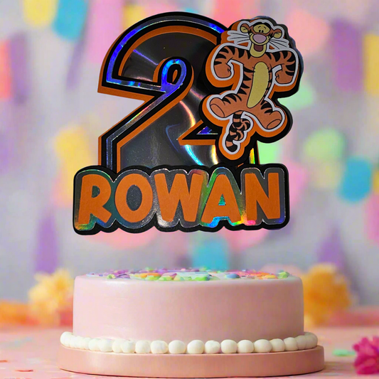 Bouncy Tiger cake topper | personalised cake topper | bespoke cake topper | birthday cake topper | celebration topper | cake sign