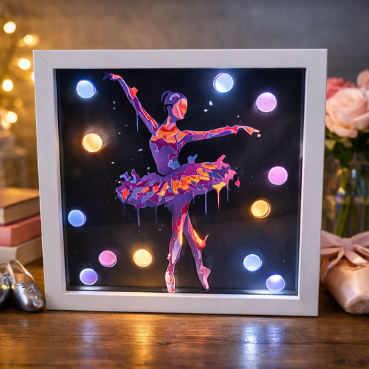 Light Up Ballerina Shadow Box – LED Dance Room Decor